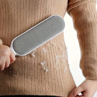 1/2pcs Dual-Sided Manual Dusting Brush, Reusable Pet Hair Remover For Clothes, Bedding, Sofa, Furniture, Carpet, Static Eliminator With Plastic Handle