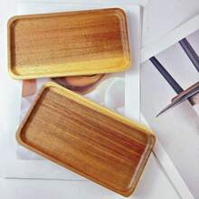 Tray, Tea Cup Tray, Multi-Function Snack Tray, Coffee Cup Tray, Cake Plate, Creative Bread Plate, Room Decor, Kitchen Decor, Suitable For Steak, Pizza, Sushi, Etc. - Brown - View 5