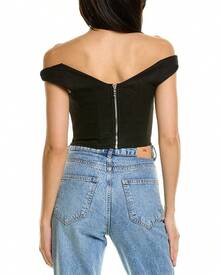 RtA Jewel Off-Shoulder Corset Sweatshirt - 黑色 - 查看 3