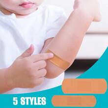 100/200pcs Variety Bandages Pack Assorted Sizes Waterproof Breathable Adhesive Fingertip Bandages Bulk For First Aid Wound Care Scrapes Blister For Emergency Kit Bag - Multicolor - View 3