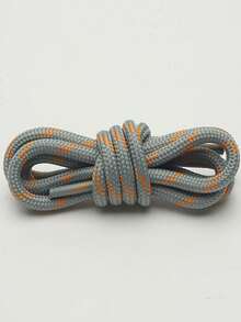 120cm Dual-Color Diagonal Striped Round Shoelaces, Suitable For Outdoor, Travel, Hiking Shoes, Boots, Chunky Sneakers
