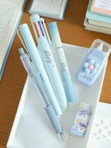 6 قطع/مجموعة طقم قرطاسية مخصص جميل، ذو قيمة جمالية عالية، هدية للطلاب في بداية العام الدراسي والتخرج، أدوات كتابة بلاستيكية مع ممحاة وقلم