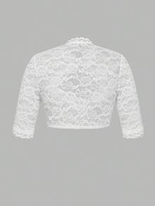 ii Women German Dirndl Blouse Bavarian Oktoberfest Costume White Dirndl Lace Crop Top For Women, Halloween - White - View 2