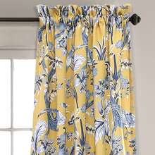 LUSH DECOR Dolores Light Filtering Window Curtain Panels Blue 52x95+2 Set Halloween-Fall Decor-Room Decor - Yellow - View 3