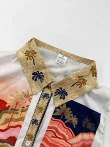 Spring/Summer Women's Button-Down Long Sleeve Top And Elastic Waist Pants - 白色 - 查看 5