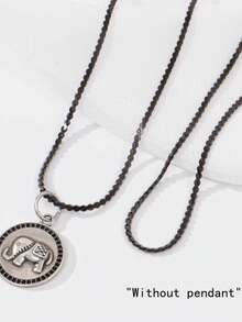 1 件哥特式 S925 纯银项链，男士百搭颈链，小众深黑色系列银链，舒适低过敏性佩戴，适合音乐节和派对