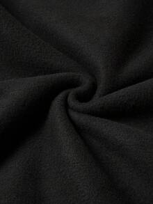 休闲纯色圆领长袖女式卫衣，宽松舒适，适合居家、日常穿着，秋冬季节百搭男女通用运动套头衫，黑色 - 黑色 - 查看 7