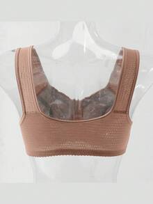 4-Piece Floral Printed Front-Button Bra, Soft And Elegant Wireless Bra, Women's Underwear - Multicolor - View 6