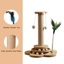 Large Cat Tree Scratching Post Pet Climbing Tower 46*24CM With Column Turntable - Wood Color - View 8