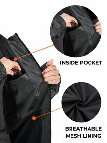 RODEEL Conjunto de impermeable para hombres, compuesto por chaqueta y pantalón de peto, para máxima protección en aventuras al aire libre