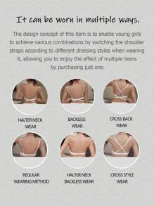 3 件套少女 U 杯文胸，少女美背文胸，聚拢文胸，可切换多种佩戴方式，适合 13-16 岁 - 彩色 - 查看 2