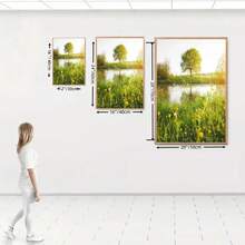 1PC Oil Painting Autumn Sunflowers, Cherry Blossoms, Plants And Flowers, Green Landscape Aesthetics Poster Prints Home Decoration Frameless Fall Murals