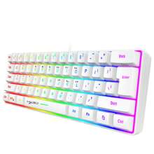 60% RGB Gaming Keyboard, Wired Gaming Mechanical 61-key Ultra-compact Mini Keyboard, for Windows, PC, MAC, PS4, Xbox ONE gamers (white)