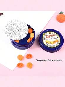 一套迷你丹麦饼干蓝色铁盒套装，厨房配件玩具，圣诞节礼物，DIY迷你套装，迷你小屋套装，礼盒 - 彩色 - 查看 3