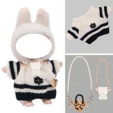 Pullover, Halskette, Umhängetasche Set, Neues Produkt, für Labubu (Plüschpuppe nicht enthalten)