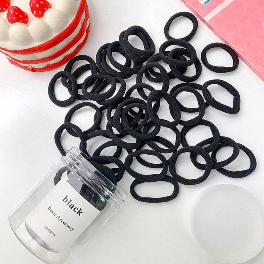 50 Peças Conjunto de Elásticos de Cabelo Sem Costura - Elásticos de Cabelo Elásticos Macios e Antiderrapantes para Mulheres, Suporte de Rabo de Cavalo Diário, Acessórios de Cabelo de Verão em Quantidade para Academia, Ioga, Festa na Praia (Rosa), Suportes de Rabo de Cavalo, Elásticos de Cabelo, Fitas de Borracha para Cabelo, Corda de Cabelo