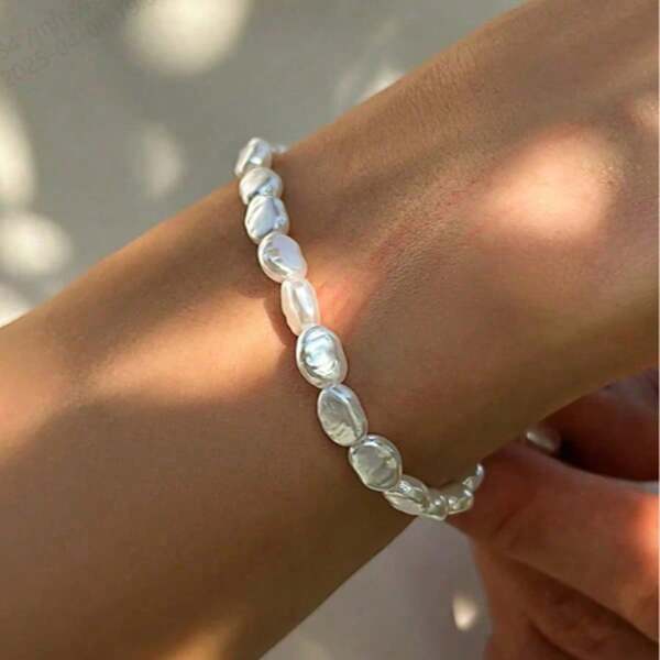 Collar asimétrico de perlas falsas de estilo barroco europeo y americano, brazalete de moda para hombres, accesorios de moda minimalistas