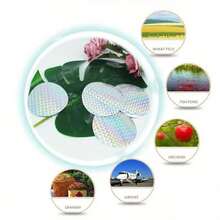 10pcs Circular Reflective Bird Repellent Stickers, Laser Reflective Adhesive Anti-Bird Deterrent Decals