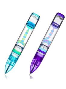 3 Packs Liquid Timer Pen With Extra Ink Packs- Retractable Ballpoint Pen With Colorful Moving Bubbles & Droplets - Relaxing Calming Fidget Sensory Writing For Kids & Adults- 3-Colorful Liquid Ballpoint Pen For Back To School Gift,Stocking Stuffers, Easter Basket Stuffers -Fidget Pen For Stress Relief And Anxiety(Red, Green, Blue)