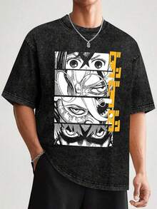 EWH Fashion, Men's, Anime, T-Shirt, Pattern, Street Style, Comfortable And VersatileDG004 - màu đen - Xem 3