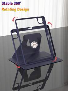 360° Rotating Protective Case With Pencil Holder Compatible With Ipad 5/6/7/8/9/10/11, Mini 6/7, Air 1/2/3/4/5, 11" (M2)/11" (M3)/13" (M2)/13" (M3) Pro 12.9" (3rd/4th/5th/6th Gen) - Blue - Navy Blue - View 6