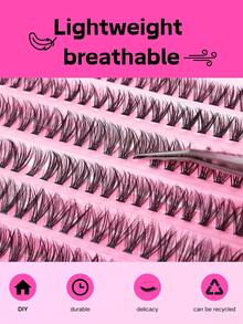 200 Stück D-Curl DIY Cluster Wimpern, natürlich weich, segmentierte Wimpernverlängerungen Make-up, für den perfekten fließenden Look, natürliches Aussehen, gemischte Länge 6-15 mm, anfängerfreundlich und wiederverwendbare Wimperncluster, Wimperncluster, Einzelwimpern, Wimpern, Falsche Wimpern