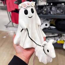 1 Cute Ghost Dog Halloween Statue, Halloween Living Room, Kitchen, Bedroom Decoration, Indoor And Outdoor Statue Garden Decoration, Halloween Gift Home Decor Halloween Decor