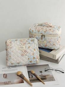 حقيبة مكياج بيج، نمط ملون مجزأ، حقيبة تخزين للسفر، تخزين منزلي، حقيبة تخزين متعددة الوظائف سعة كبيرة، حقيبة مكياج للبنات، حقيبة تخزين مستحضرات التجميل، حقيبة مكياج جميلة للعناية بالبشرة، حقيبة مكياج، صندوق مكياج، حقيبة تخزين المجوهرات، حقيبة فرش، حقيبة فوط صحية، حقيبة سماعات الرأس، محفظة، حقيبة نظارات، هدية عيد الميلاد، هدية عيد الأم، موسم العودة إلى المدرسة، حقيبة طالب، حقيبة ضروريات السفر للمدرسة والعطلات، حقيبة سفر للنساء'