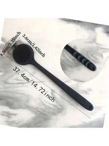 La brosse de bain en silicone à long manche, conforme à l'ergonomie - Poils doux et non irritants, nettoyage en profondeur et massage léger, stérile, facile à nettoyer, produit plus de mousse avec le savon ou le gel, convient à tous les types de peau et durable