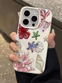 1pc Fashionable Spaceship & Star Collage Pattern Waterproof, Shockproof, Anti-Slip Soft Phone Case Compatible With Apple And Phones - Multicolor - View 5