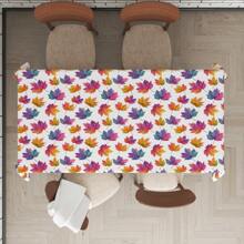 1 pieza Mantel con patrón de hoja de arce colorida, apto para decoración del hogar, camping, picnic y fiestas tanto en interiores como exteriores