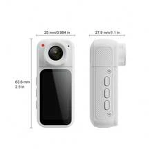 数码迷你相机,轻巧拇指相机,180°旋转镜头,128GB/64GB/32GB可选,重量仅35克,支持2.7K高清视频拍摄,小型间谍相机,GoPro运动相机,隐蔽式超微型录像随身摄像机,免提多场景录制,磁吸式防丢设计 - 黑色 - 查看 5