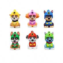 Paw Patrol 6件旺旺团队娃娃桌面3D摆件手工DIY饰品，可用作钥匙扣挂件，非常适合节日、粉丝、学校、送礼（版本随机） - 查看 5