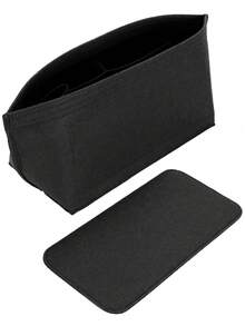 Felt Tote Bag Organizer Insert With Bottom Pad, Compatible With MM City 30 33 PM And More, Black, Suitable For Back To School Season - Black - View 1
