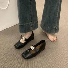 Sapatos de plataforma e anabela femininos - Preto - Ver 5