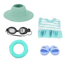 17cm Plüschpuppen Badeanzug Serie Outfit Set, abnehmbares Outfit, geeignet für 1. & 2. Generation LBB Outfits, Sitz-Party Kleidung (Puppe nicht enthalten)