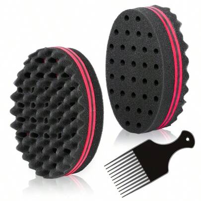 Magic Twist Hair Sponge, Barber Hair Brush Sponge, Styling Tool For Afro Curl, Coils, Dreadlocks