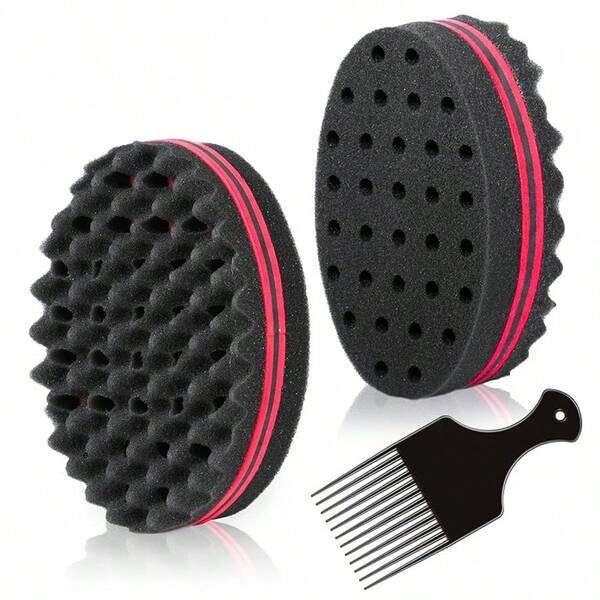 Magic Twist Hair Sponge, Barber Hair Brush Sponge, Styling Tool For Afro Curl, Coils, Dreadlocks