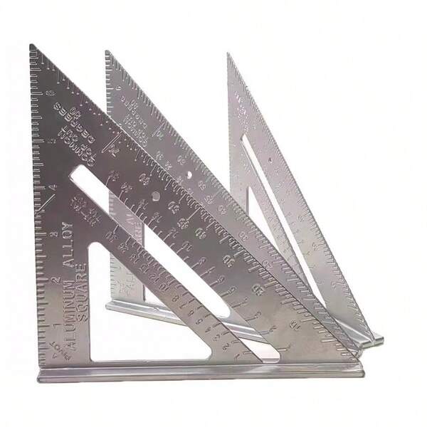 7-Inch Silver Aluminum Alloy 90 Degree Thick Angle Ruler, Woodworking Measuring Square