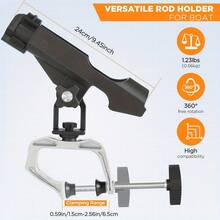 Multi-Functional Fishing Rod Holder Bracket, 360 Degree Adjustable Fishing Rod Rack For Pier, Boat, Yacht, Kayak - Multicolor - View 7