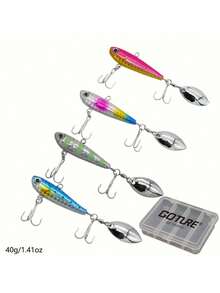 GOTURE 4pcs Fishing Lures Sinking Metal Spoons Micro Jigging Bait Fishing Spinner Blade For Bass Fishing Lure Kit With Tackle Box - Multicolor - View 8
