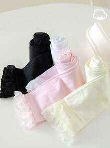 1/2/4 Pcs Girls Lace Trim Capri Pants, Lightweight Breathable Girls Princess Leggings For Summer - Multicolor - View 7