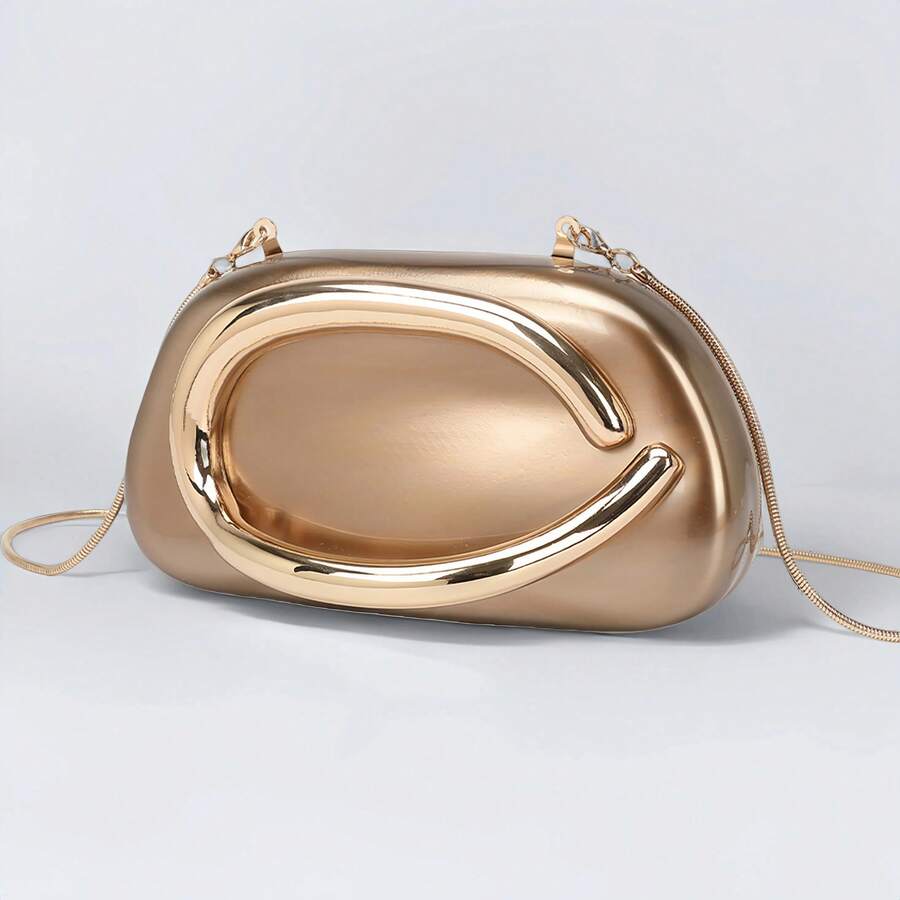 Milky Way Acrylic Clutch Purse For Women Marbling Evening Wedding Handbags Acrylic Shell Box Purses For Party Prom Cocktail - 銅色 - 查看 1