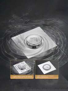 1个脚踏式地漏除臭器，按压式弹力芯，通用型地漏防回流除臭装置，弹力芯浴室地漏盖，带脚踏板的浴缸弹力式地漏塞，浴室地漏塞，快拆杆，防堵塞设计，安装简便，适用于淋浴房、浴缸、洗手盆 - 现代浴室排水解决方案，耐用金属表面，时尚设计，家居装饰 - 彩色 - 查看 2