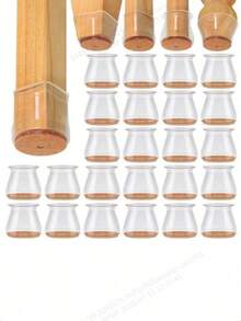 4/8/16/24 件圆形椅腿地板保护垫 - 消除地板噪音，防止刮擦，滑动顺畅 - 硅胶结构，柔软毡垫，轻柔接触地板，保护地板、桌椅腿