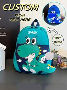 Zaino personalizzato con nome personalizzato o messaggio di vacanza. Personalizza il tuo zaino. Zaino leggero, alla moda, carino, kawaii e versatile con più tasche, con stampa tridimensionale di unicorno o dinosauro. Molto adatto per le ragazze.