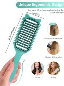 Hair brushes-EU+UK 这款卷发造型湿发梳采用柔软的梳齿，有效减少拉扯头发，帮助保持自然蓬松的卷发效果。圆形梳齿设计男女皆宜，是打造完美发型的理想之选。 - 彩色 - 查看 4