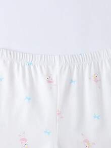 Annil Children's Clothing, Girls', Girls', Middle-Aged And Young Children's, Teenagers' Base Autumn Coat And Pants Set, Cartoon Printed Home Warm Clothes Autumn - White - View 9