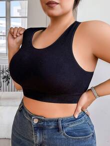 Seamless Shock-Absorbing Sports Bra, Suitable For Running, Back Support, Wireless, Women's Comfortable Sports Bra Underwear, With Padding, Breathable Seamless Soft Top Bra, Wireless Sports Camisole Underwear, Yoga Basic Sports Bra Curve, Summer Bra