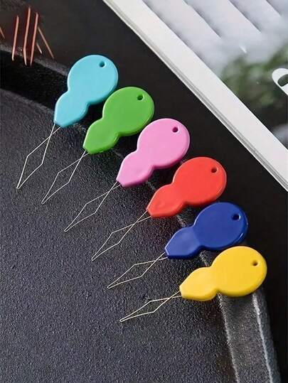 随机颜色塑料穿针器，适用于缝纫、编织、绗缝、DIY工艺美术，适配缝纫机